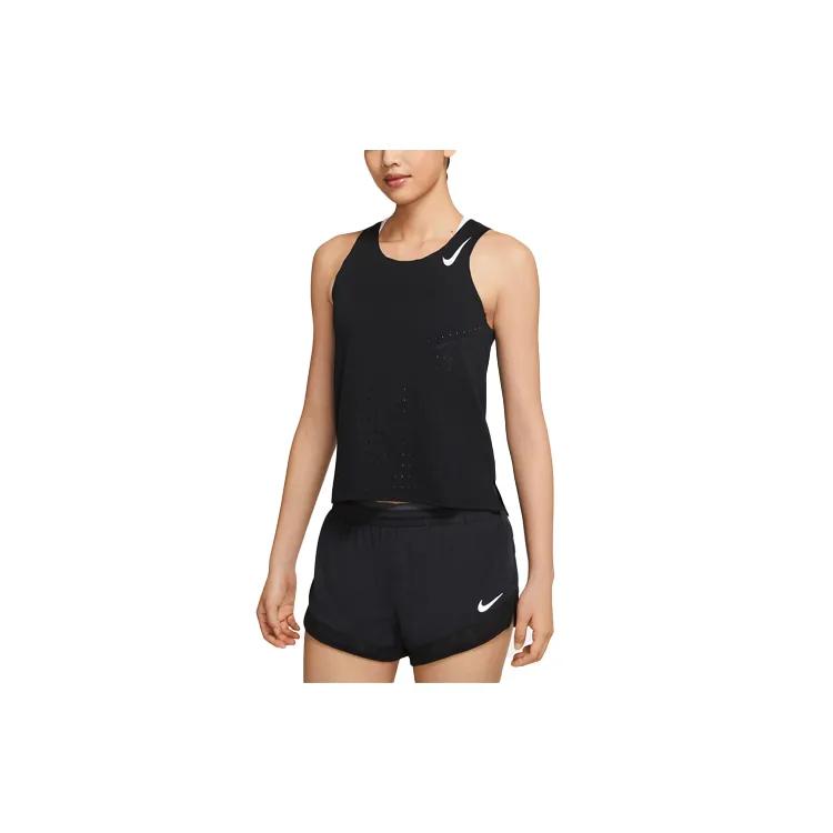 Nike Running Tank Tops Women's Black Moderate Racerback (Unisex) Running Tank Tops CZ9386 010