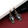 Grey Crystal Turkish Women's Earrings Vintage Wedding Jewelry Earrings Gift