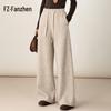 Женские брюки Fanzhen с высокой талией, свободные, с широкими штанинами, из смесовой шерсти