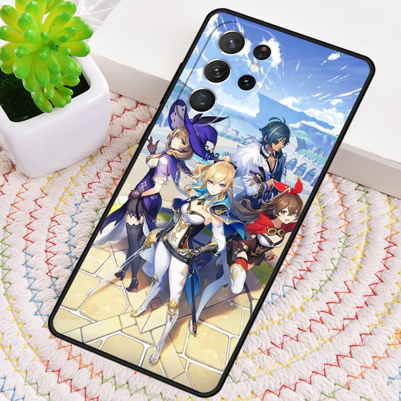 Чехол для телефона Genshin Impact (Аниме Игра) для Samsung Galaxy note 10 pro S26 Ultra S23 S24 FE S25 S21 S22 PLUS ударопрочный
