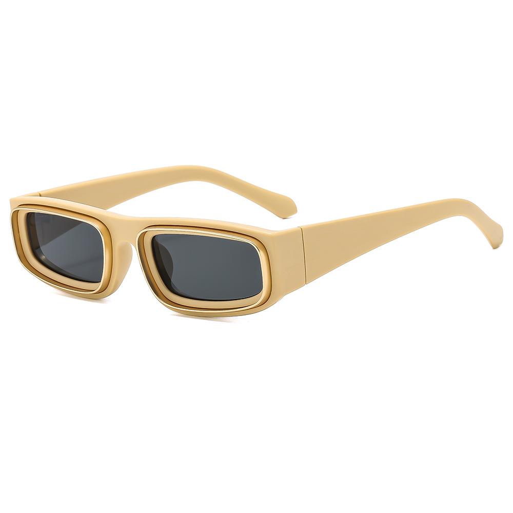 Fashion Small Rectangle Sunglasses for Men Women Vintage Brand Design Yellow Orange Eyewear Shades UV400 Sunglasses