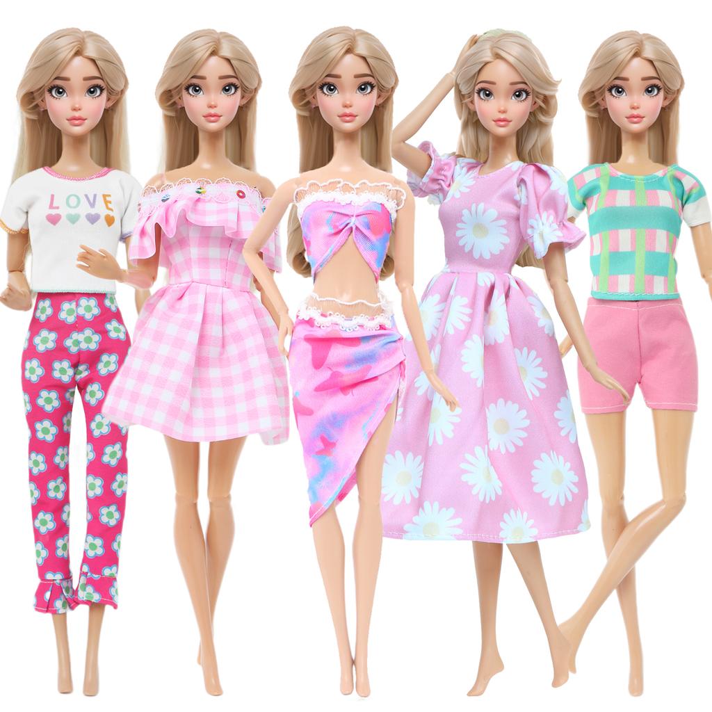 Fashion Mixed Style Outfits Colorful Wedding Party Dress T-shirt Trousers DIY Accessories Clothes for 11.5'' Doll Kids Toy