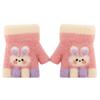 Children's half-finger gloves Autumn and winter jacquard rabbit five-finger fingers boys and girls baby warm and cold baby winter gloves