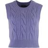 Polo Solid Knit Sleeveless Crew Neck Vest Women Tops Light-Purple 211941553-003