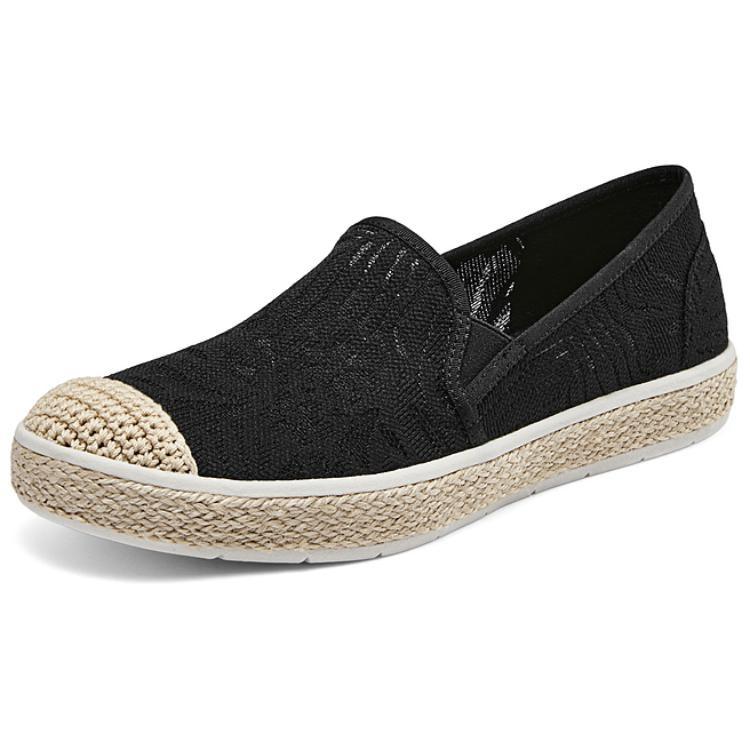 (WMNS) Skechers BOBS Flexpadrille Luxe 'Black' Women's 114044-BLK