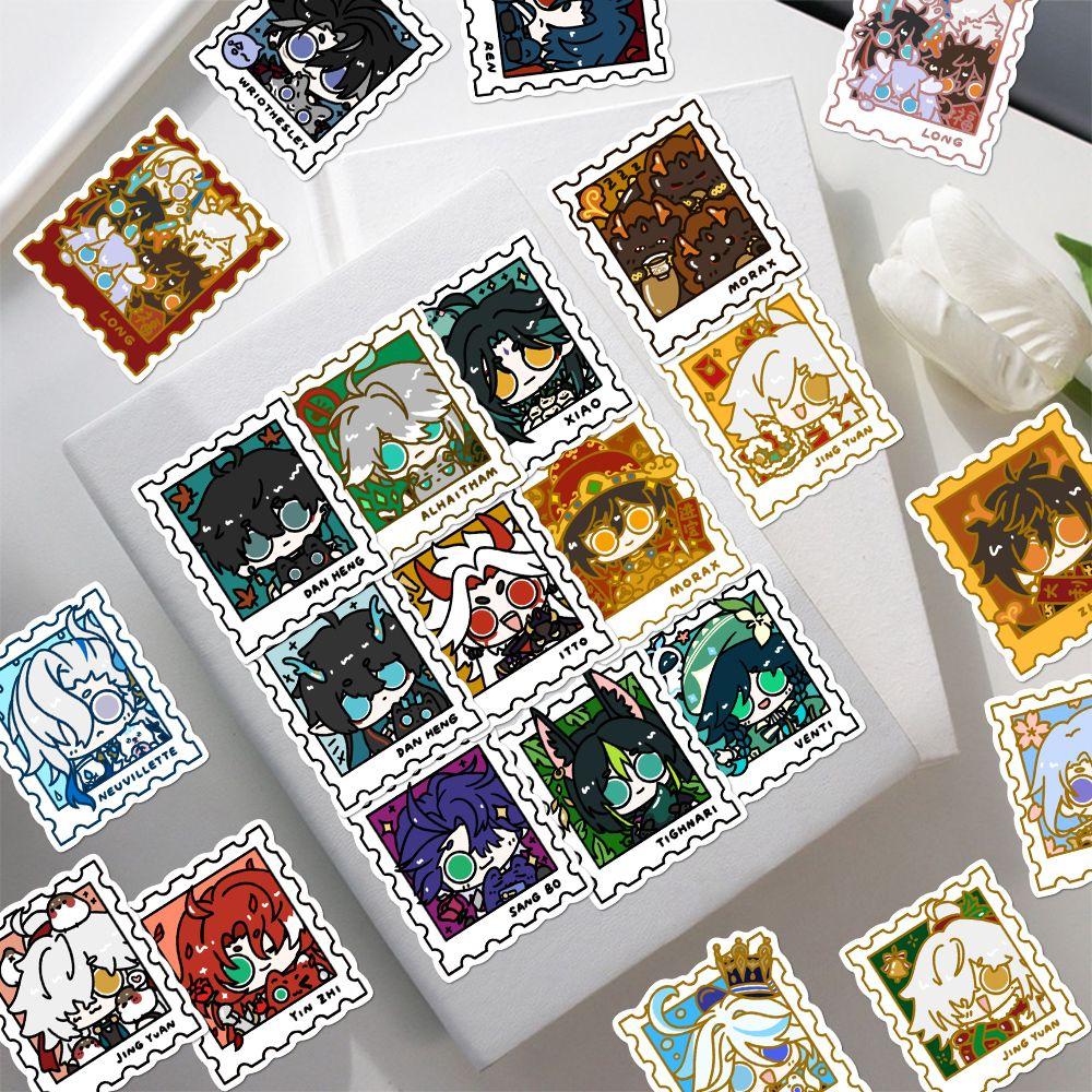 48 шт популярных милых наклеек с изображением HSR (Хонкай: Звездный рельс) и Genshin Impact, высококачественные небольшие штампы в стиле аниме для самодельных наклеек