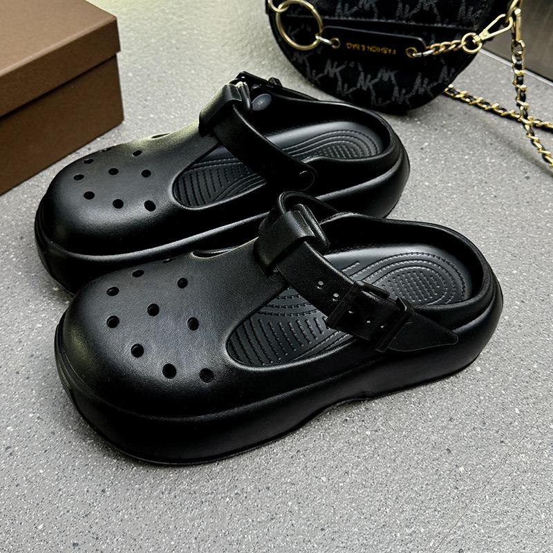 2025 Женские нескользящие сандалии и шлепанцы из ЭВА на толстой подошве, слипоны для ношения в помещении/на улице