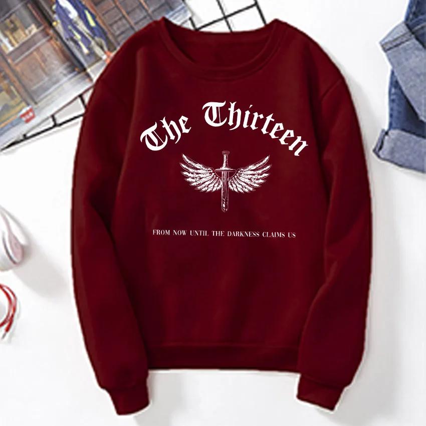 Винтажный толстовка Throne of Glass Acotar Night Court SJM The Thirteen Hoodie Court of Dreams Blackbeak Coven Rhysand Sweatshirt