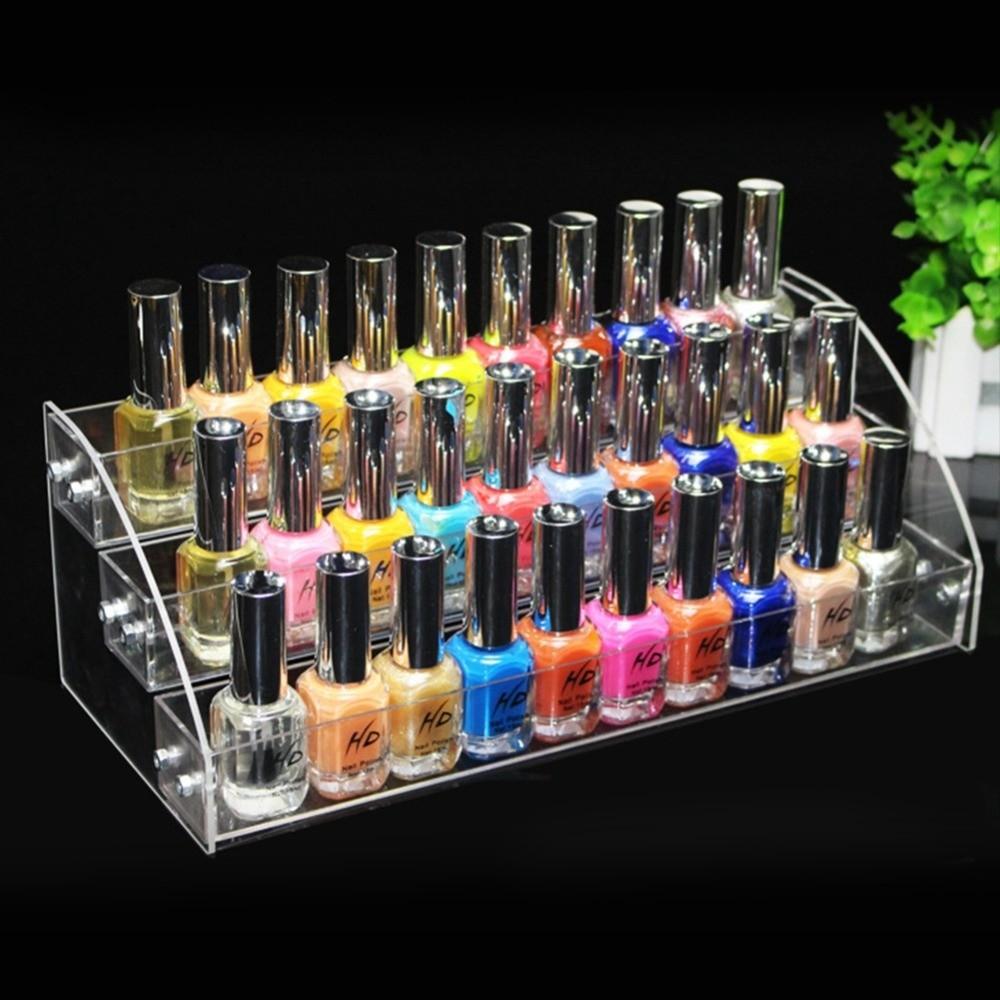 Sturdy and Stable Acrylic Nail Polish Rack Two Layer Perfume Organizer For Countertop Display