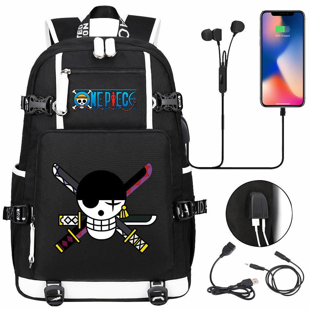 RiMan Рюкзак для школы для подростков с принтом Луффи из ONE PIECE, большой вместимости, мужской и женский рюкзак для отдыха и путешествий