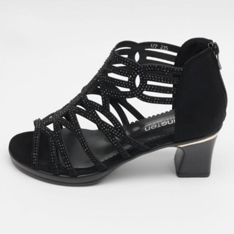Melting Brown Women Cubic Strap Heeled Sandals