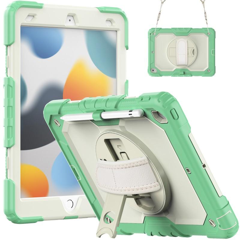 IPad 9th 10.2 Case 7/8th Gen Cover Camo SiliconePC Shockproof Sleeve With Wrist Strap