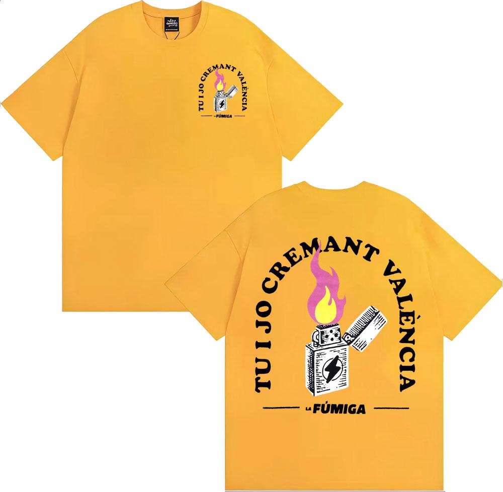 La Fumiga Tu I Jo Cremant València Merch Tee Shirt Men's Clothing Gothic High Street T-shirt 100% Cotton Loose Oversized T Shirt