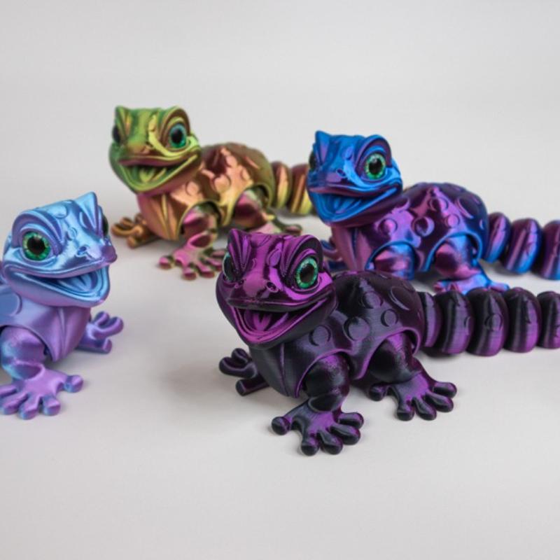 3D Печатные Фигурки Животных Ящериц суставы Подвижные Детские Игрушки Забавные Сенсорные Игрушки для Снятия Стресса Акционные Игрушки Домашние Аксессуары Настольные Украшения