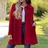 Осень-зима женская шерстяная куртка с лацканами, длинные рукава, однотонная, свободная посадка, повседневная одежда, пальто, повседневная уличная одежда