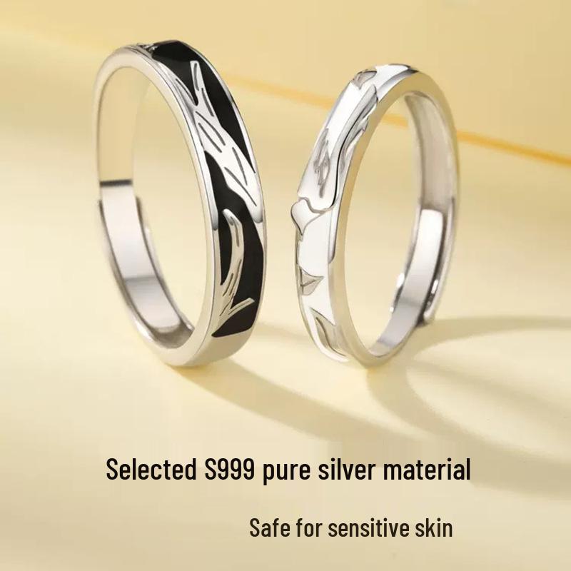 Sterling Silver Bird & Blue Gum Couples Rings: A Unique Christmas Gift for Women & Men.