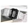 Casio Серия YOUTH - маленькие металлические квадраты, маленькие квадраты, маленькие серебряные самородки, классический ретро водонепроницаемый, кварцевый механизм, нержавеющая сталь A159WAD-1
