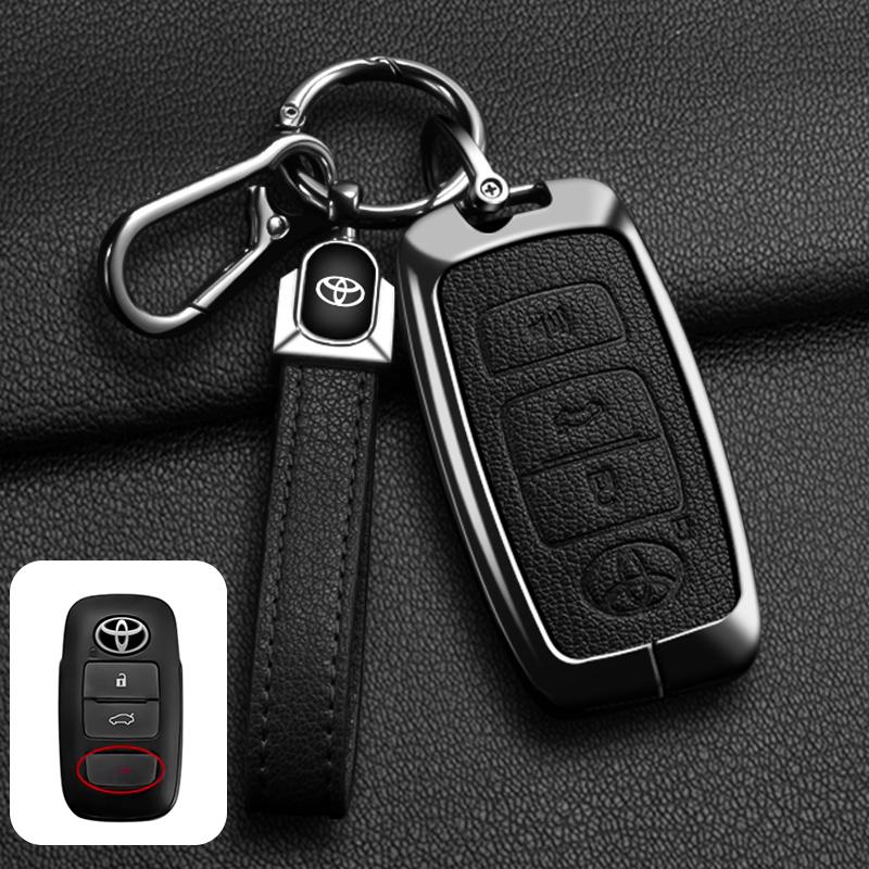 LATE7 Zinc Alloy Goatskin Car Remote Key Case Cover Shell for Toyota Yaris Ativ Raize Veloz Avanza Rush Auto Keychain Accessories