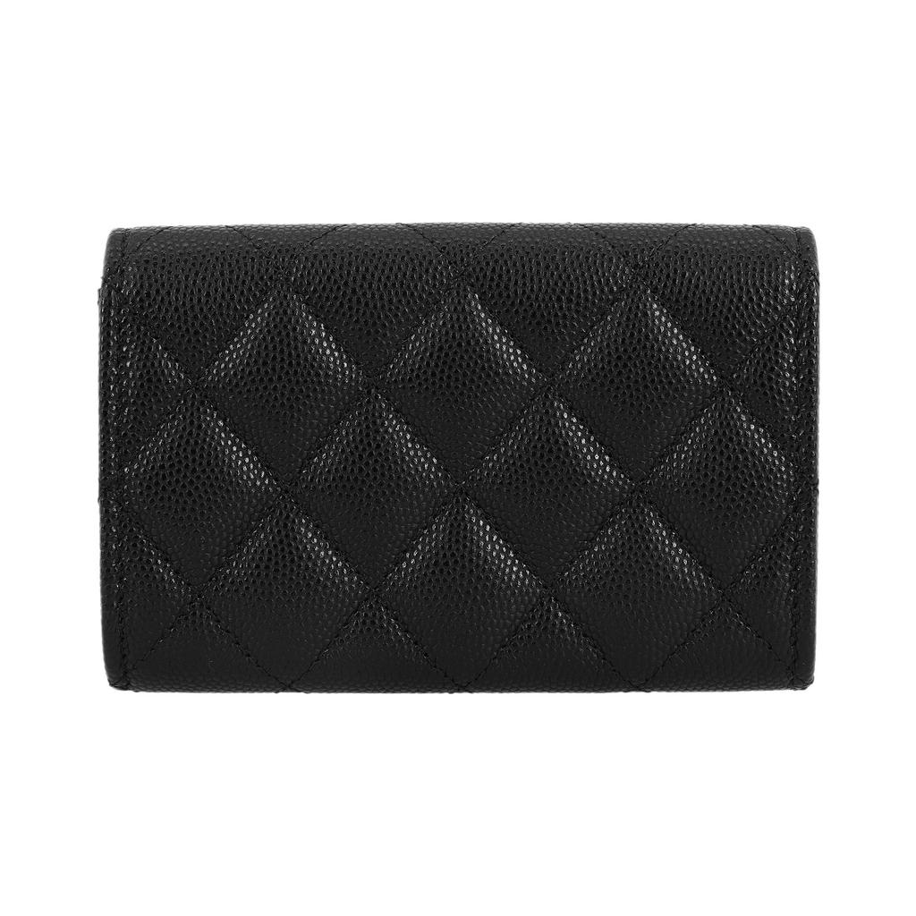 Chanel 23B Gold Buckle Quilted Caviar Leather Card Holder Women accessories Black AP3523-B13703-94305