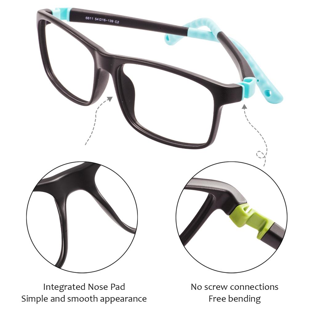 Цветная TR90 прямоугольная полная оправа гибкая для мальчиков и девочек удобная и прочная оправа для очков с оптически-диетическими линзами