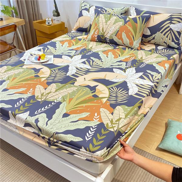 Хлопковая простыня с принтом, наматрасник с резинкой, простыня, двойная простыня королевского размера, без наволочки