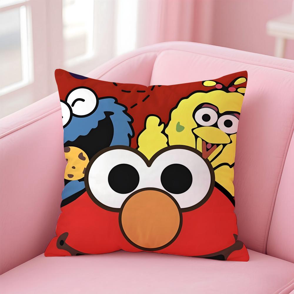 SSesame Street Cushion Cover Pillow Case Soft Friendly Fabric Concealed Zipper