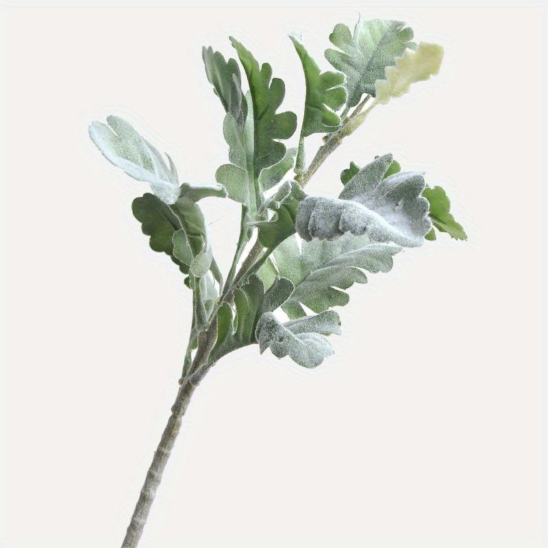 1 шт. Зеленая цинерария, имитация цветка, посадка, опушенные серебристые листья, искусственный цветок, зеленое растение