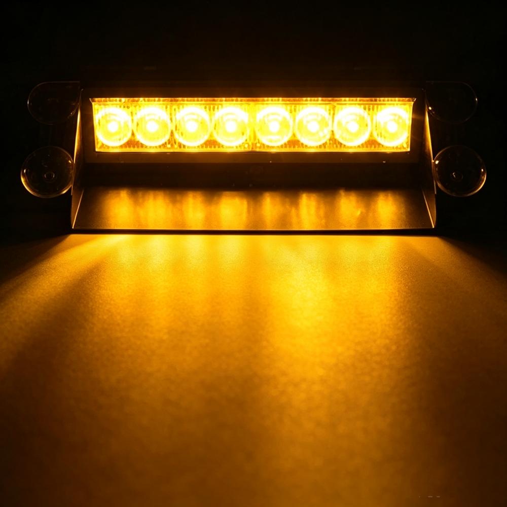 Red Blue 8 LED Strobe Light For Car 12V LED Emergency Signal Light Auto Truck Flashing Windshield Flash Lighting Cup Holders 5