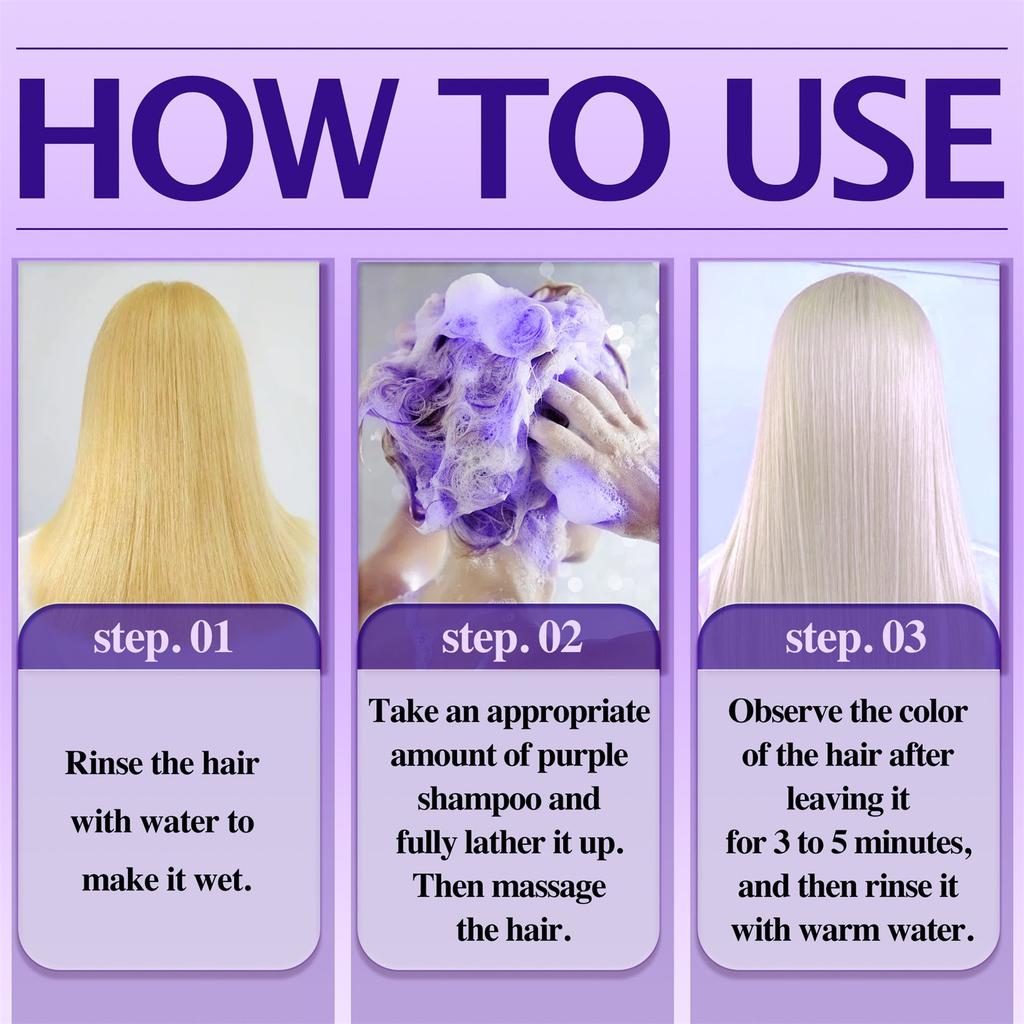 Фиолетовый шампунь Питательный смягчающий уход для волос Глубокоочищающий шампунь для обесцвеченных волос