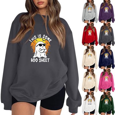 Женская модная повседневная толстовка с капюшоном с длинным рукавом и принтом Хэллоуина