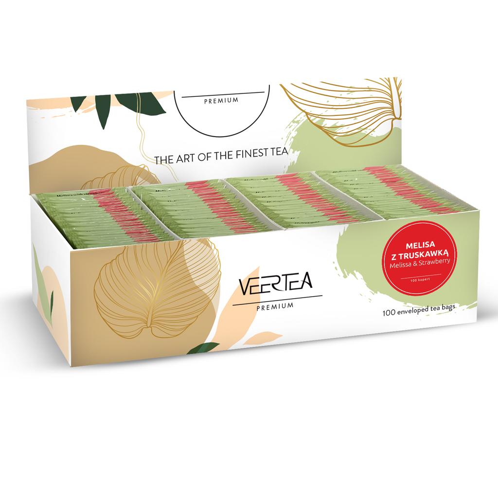 Veertea Lemon Balm with Strawberry Infusion Set 2G 100 Envelopes