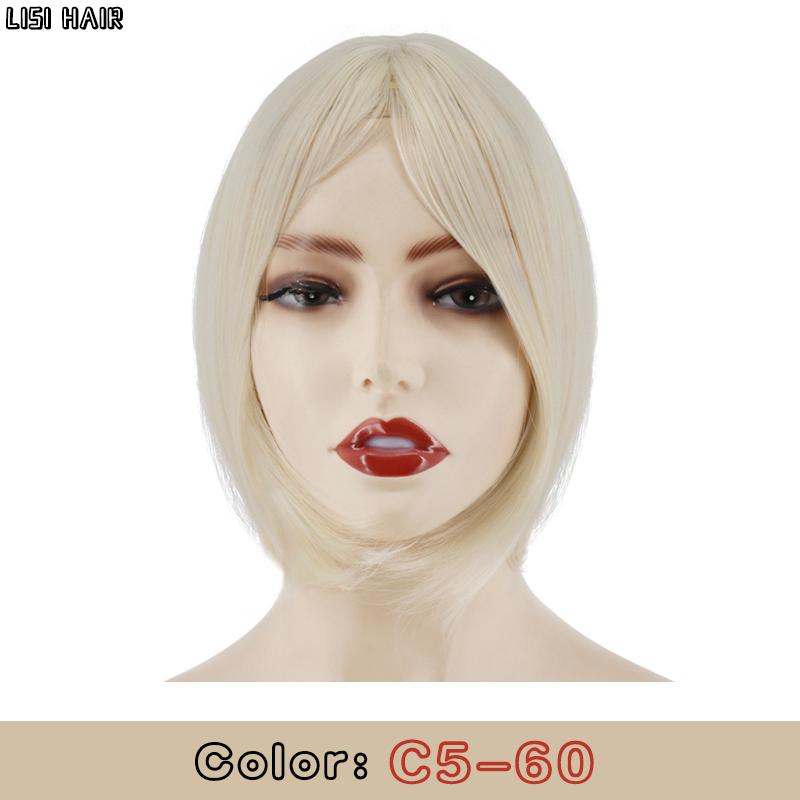 MISS WIG Синтетический короткий прямой парик-топпер на заколке для наращивания волос, натуральный пушистый топ, искусственная часть волос с челкой