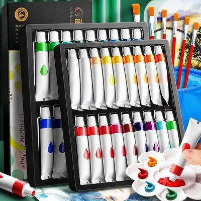 Набор для рисования акварелью и гуашью для начинающих - специальные художественные принадлежности для студентов-художников