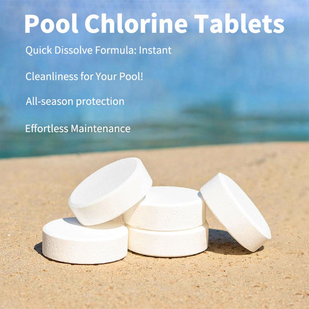Chlorines Tablets For Swimming Pools, Kills And Stops Algaes, Slow Dissolving,Individually Wrapped,Pool Chlorines Tablets