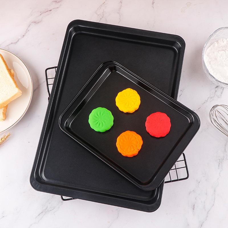 Stainless Steel Shallow Baking Pastry Tray Non-Stick Bread Cake Loaf Rectangle Pan BBQ Plate for Fruit Food Dishes Bakeware