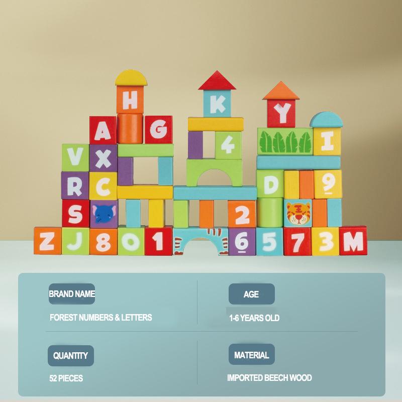 Iwood Boys and Girls Sea Animals Barrel Building Blocks/Wooden Large Particles of Intellectual Toys for 1-3 Years Old Children's Day Birthday Gift