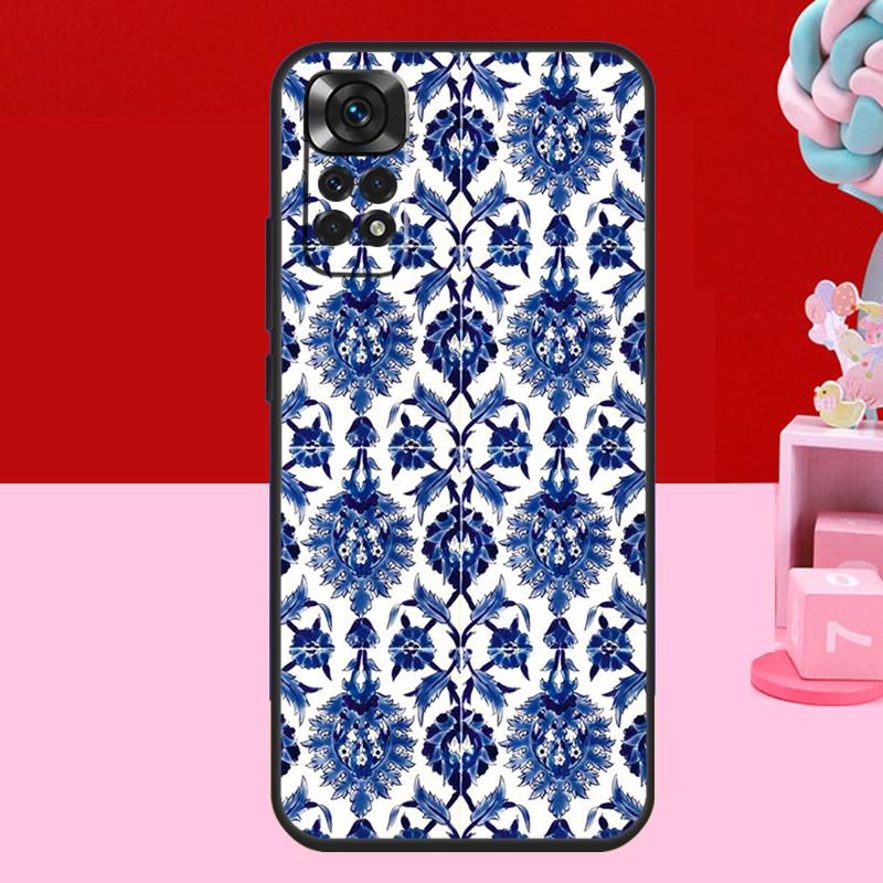 Сине-белый фарфоровый чехол для Xiaomi Redmi Note 14 13 12 11 10 15 Pro Plus Redmi 15 C 10C 12C 13C 14C Мягкая крышка