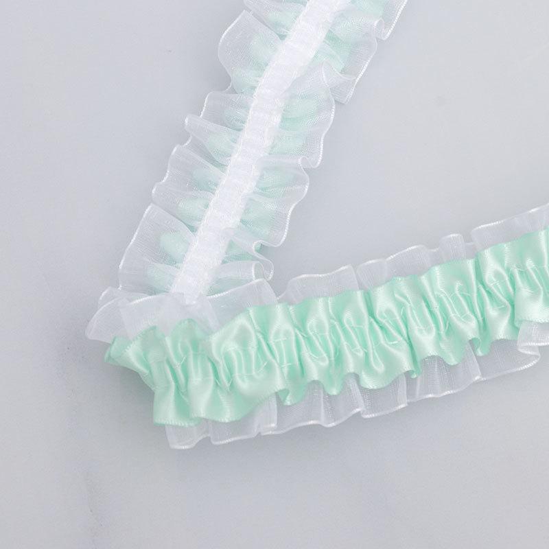 Элегантная двойная полиэстеровая эластичная лента прозрачный шифон кружево Лолита юбка аксессуары ручной работы сделай сам оборки кружева украшения для дома