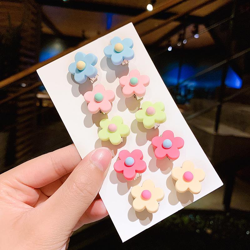 Аксессуары для ушей с цветами и фруктами для маленьких девочек, серьги-клипсы без отверстия для ушей, серьги-цветки, ювелирные изделия, принцесса, детский день рождения