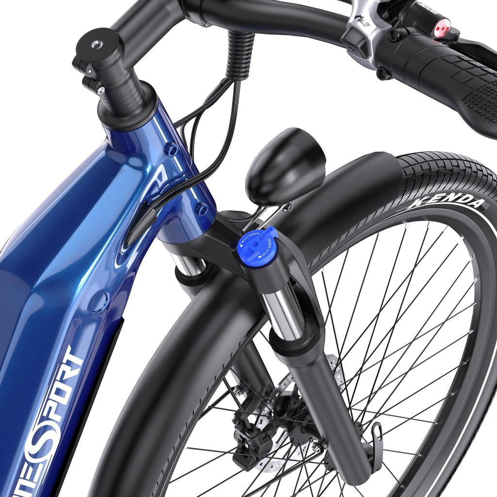 OneSport OT05 27.5-inch Urban Electric Bicycle,Features a 36V 250W motor and offers a maximum pedal-assist range of up to 75 km.