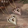 Enamel Color Hollow Heart Pendant Multi-layer Hollow Heart Women's Valentine's Day Alloy Necklace