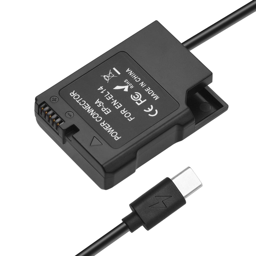 Andoer EN-EL14 Адаптер-заглушка для аккумулятора USB-C Переходник-заглушка для аккумулятора с пружиной USB Type-C