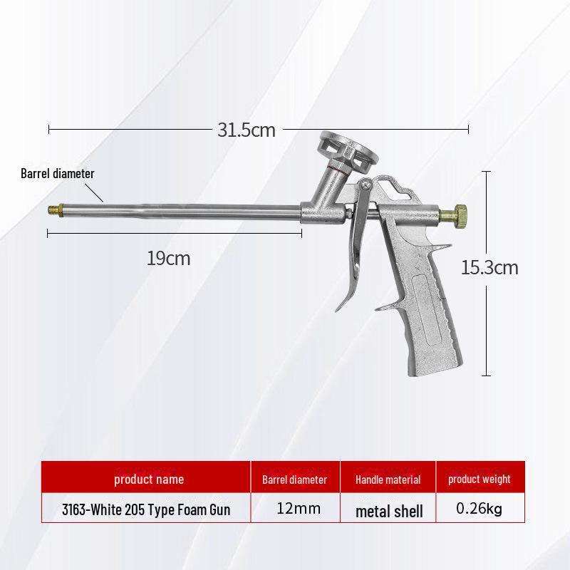 Пистолет для клея с металлической пеной для дверей и окон, удлиненное сопло, не требует очистки, специальная конструкция для полиуретанового герметика.