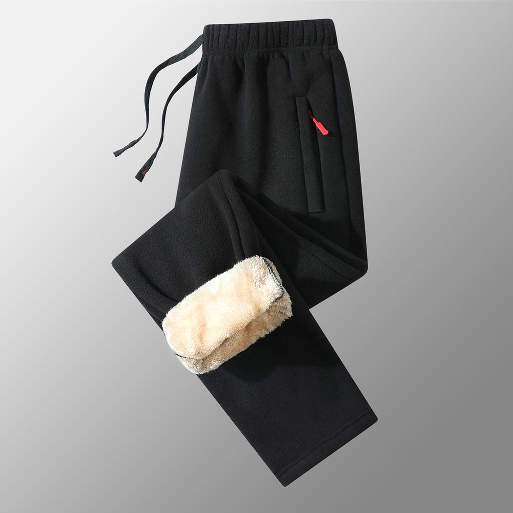 Мужские зимние утолщенные теплые брюки свободные спортивные большие размеры удобные брюки