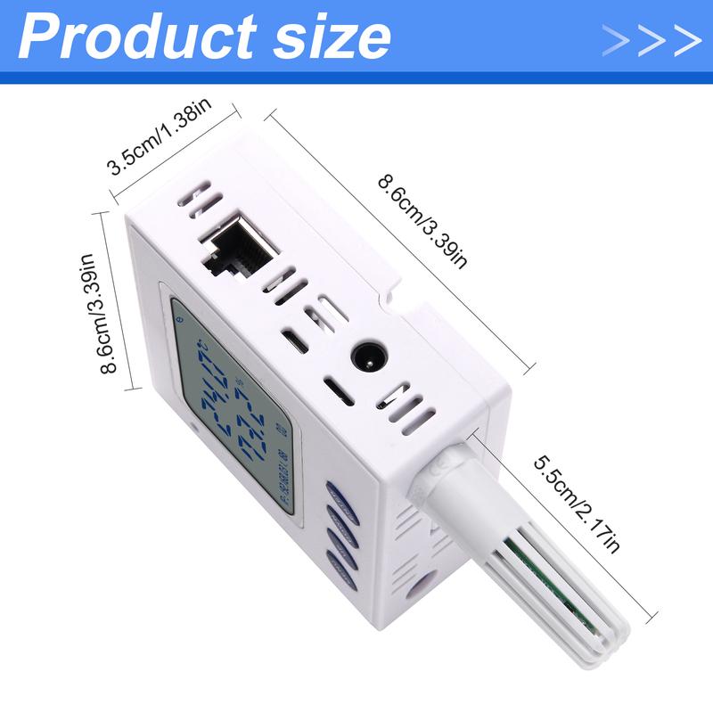Ethernet temperature and humidity transmitter supports TCP/UDP/SNMP protocol and Poe power supply with External sht30 sensor