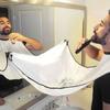 120 * 80CM Shaving Scarf Dye Release Barber Haircut Beard Apron Wai Fabric Beard Trimming Catcher Waterproof Portable White