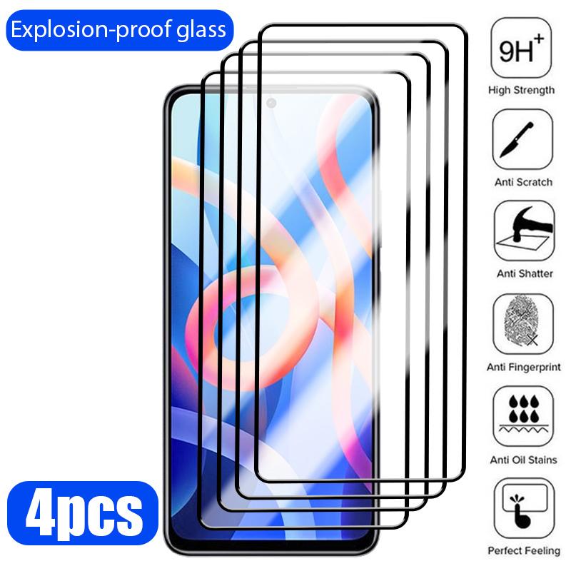 4 шт. Полное покрытие противоударная защита экрана для Redmi Note 12 11 10 9 9S 8 8T 7 HD прозрачное закаленное стекло для Redmi 9 9A 9C 10 8 7