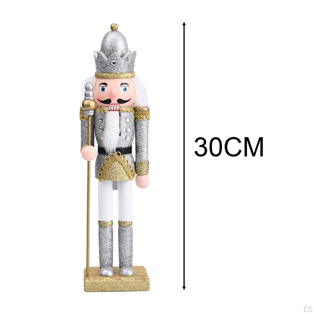 Christmas Nutcracker Figures Soldier Figure Decor, 30cm Party Favors Wooden