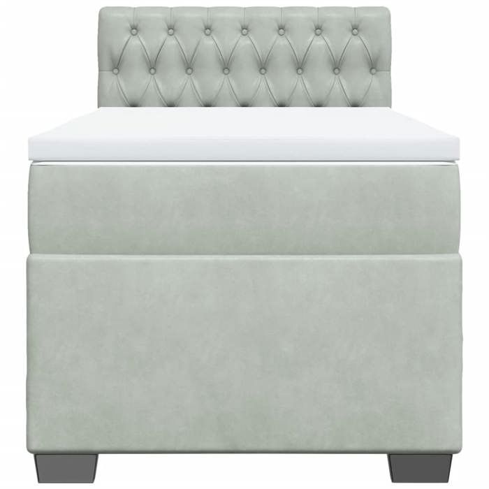 Maison Exclusive - Sommier à lattes de lit et matelas Gris clair 100x200cm Velours