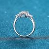 Emerald Cut 3ct Full Moissante Wedding Rings For Women Lab Grown Diamond Promise Band Plated Platinum Marriage Rings